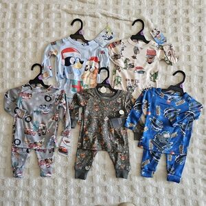 NEW 12 Month Boys 5pc Bundle All Are 2pc Soft Pajamas